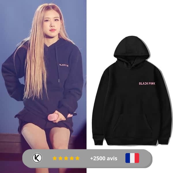 BlackPink Sweat à Capuche Unisexe Logo Officiel – Coton Doux, Poche Kangourou, Style K-Pop Authentique